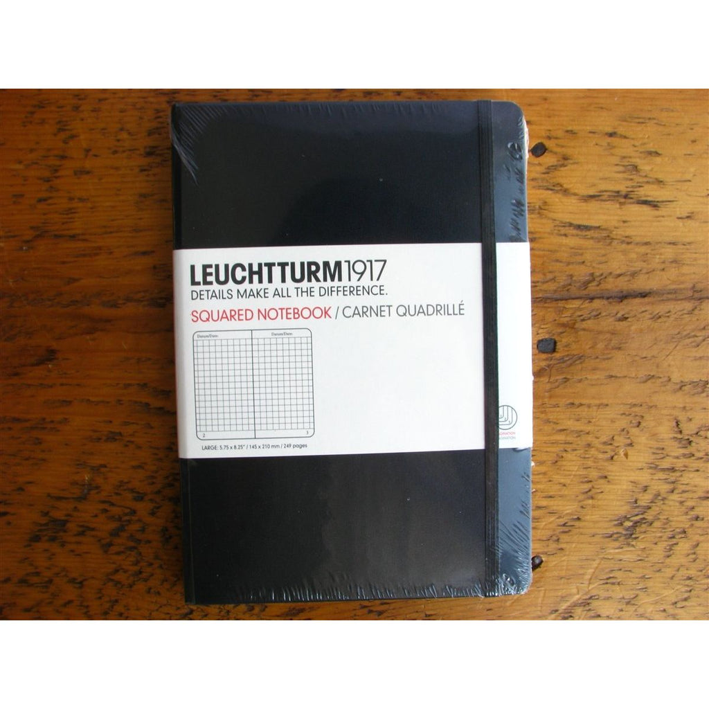 <center>Leuchtturm Hardcover A5 Notebook - Black (Grid)</center>