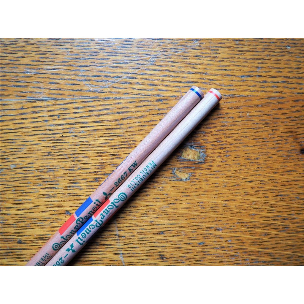 Mitsubishi Recycled Coloured Pencil - Vermillion and Prussian Blue