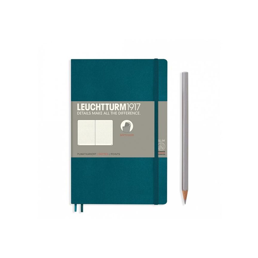 <center>Leuchtturm Softcover B6+ Notebook - Pacific Green (Dot)</center>