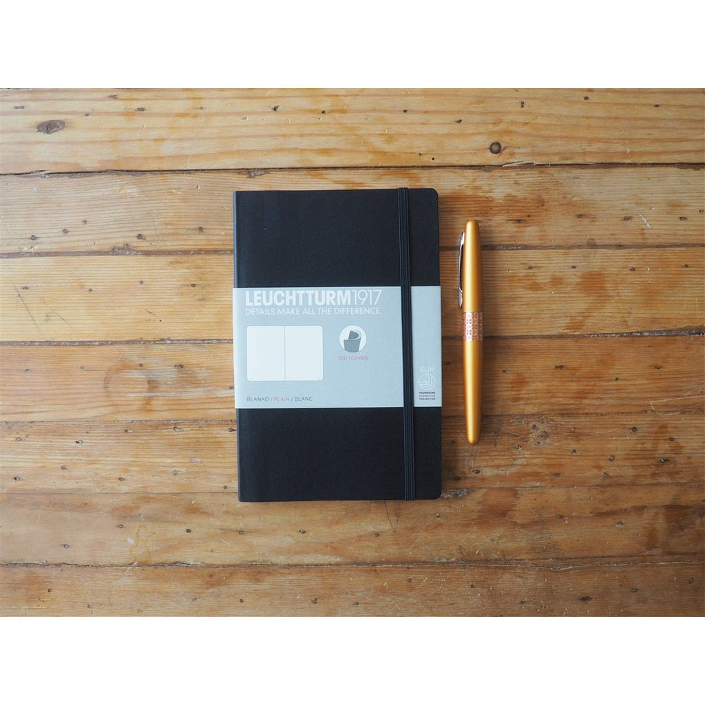 Leuchtturm Softcover B6+ Notebook - Black (Plain)