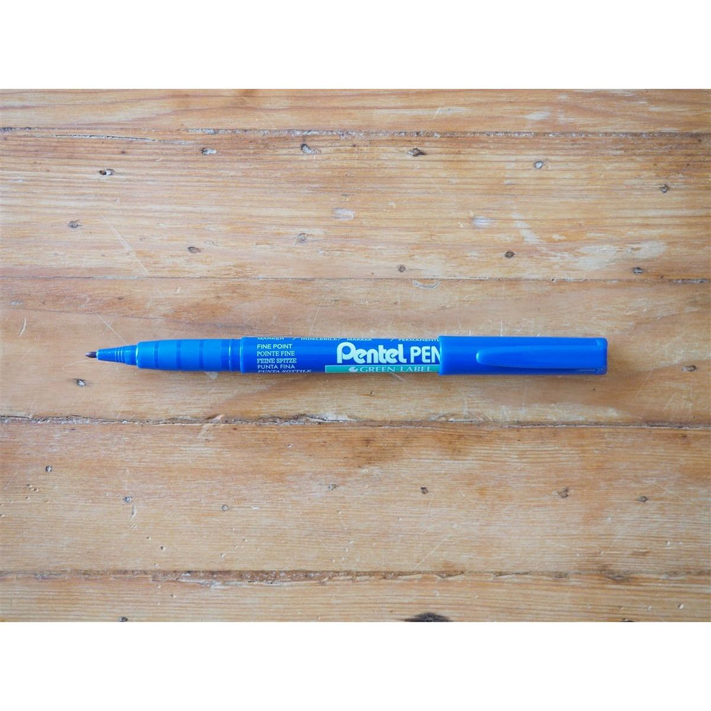 Pentel Green Label Fine Marker Pen - Blue