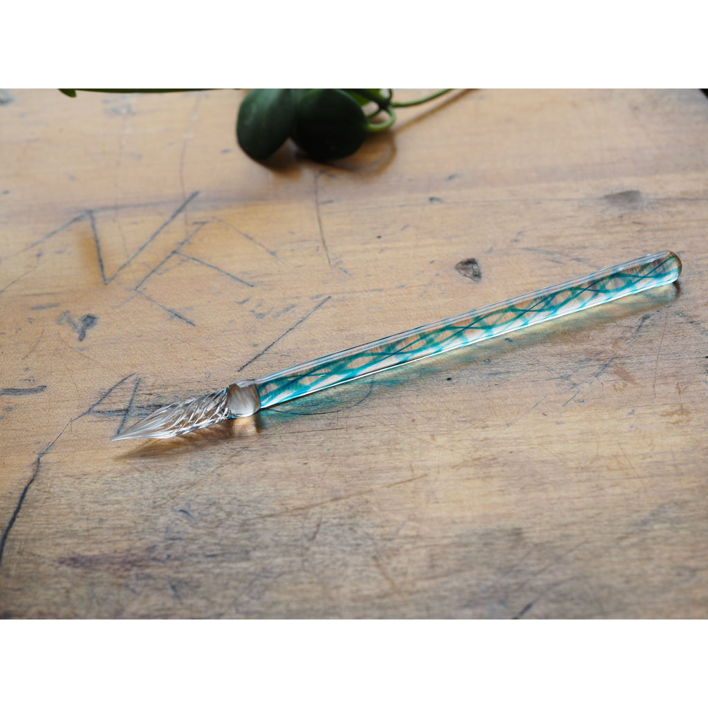J. Herbin Straight Glass Dip Pen - Bleu Calanque