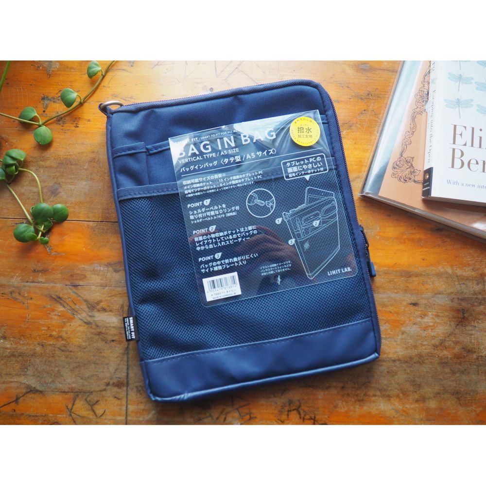 Lihit Lab - Bag in Bag - Vertical Type A5 Size - Navy (A-7682-11)