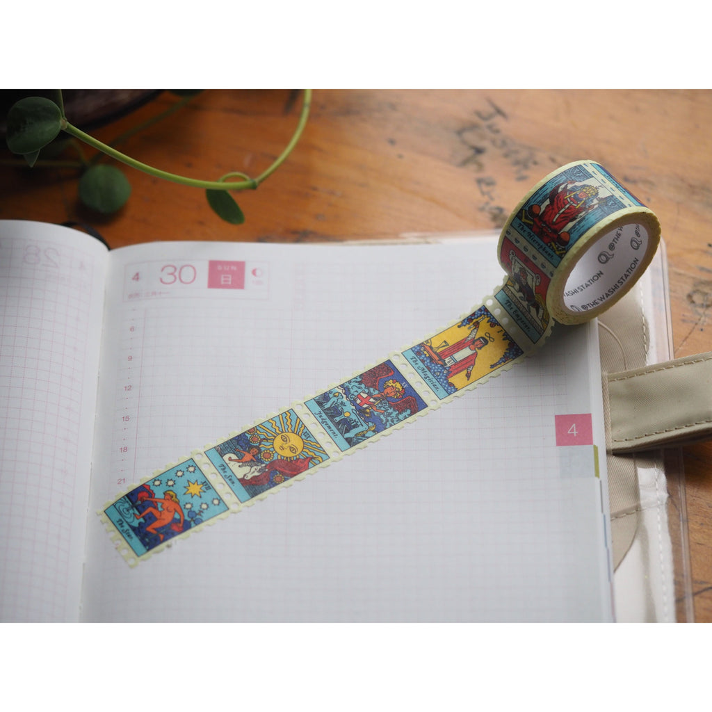 The Washi Station - Known and Unknown II Stamp Washi (The Magician, The Emperor, The Hierophant, Strength, Justice, The Hanged Man, Temperance, The Star, The Sun & Judgement)