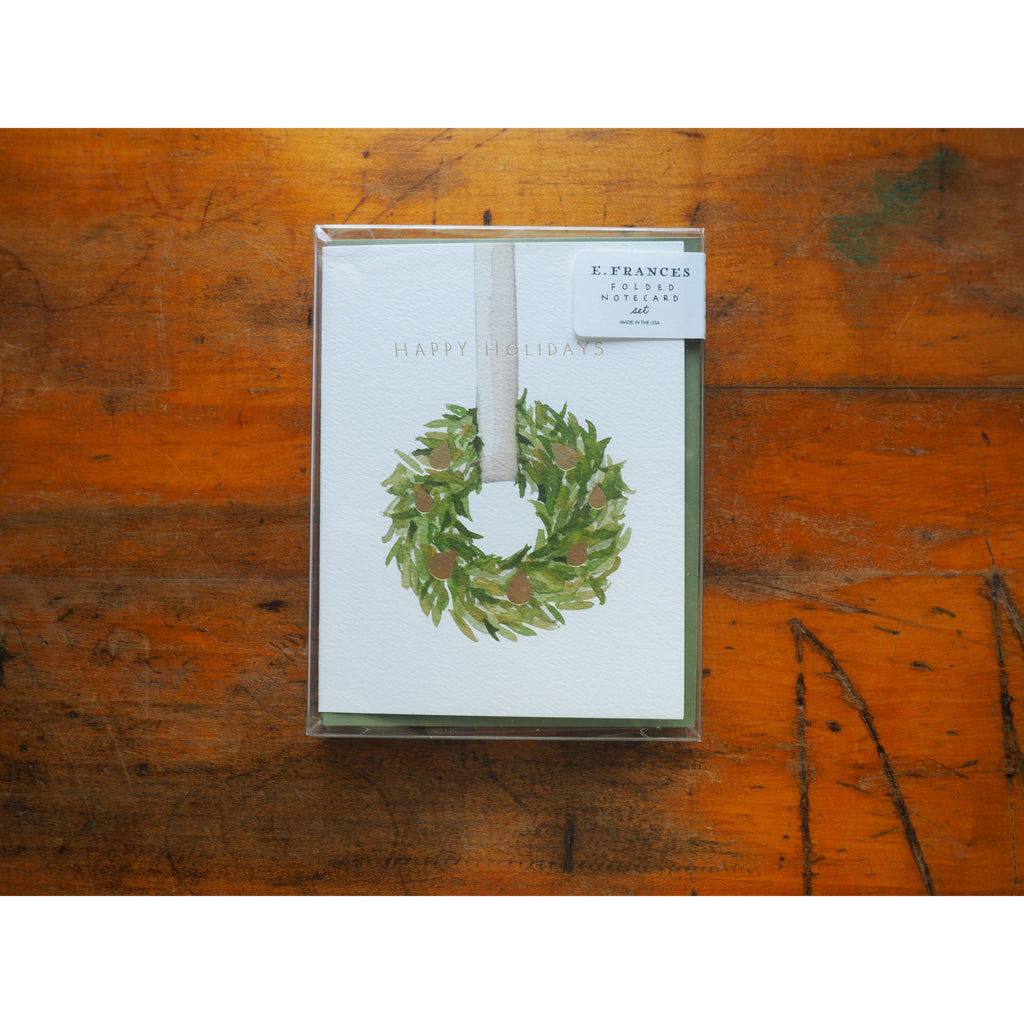 E. Frances Paper - 6 Boxed Card Set - Holiday Wreath