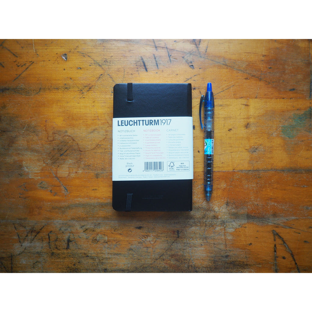 Leuchtturm Hardcover A6 Pocket Notebook - Black (Blank)