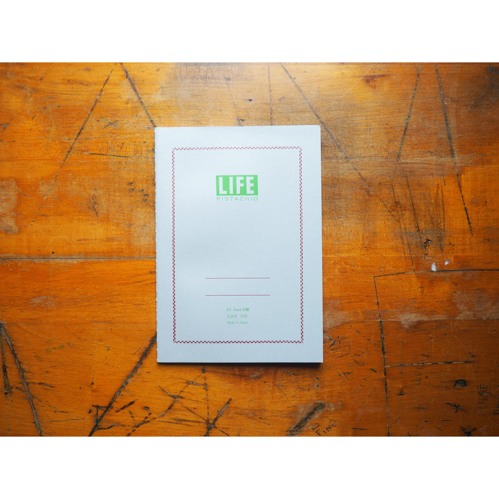 Life Japanese Stationery Pistachio Notebook A5 - Grid