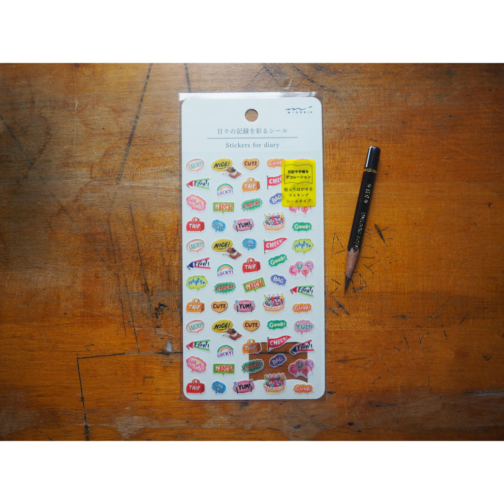 Midori Daily Records Stickers -  Words (2569)