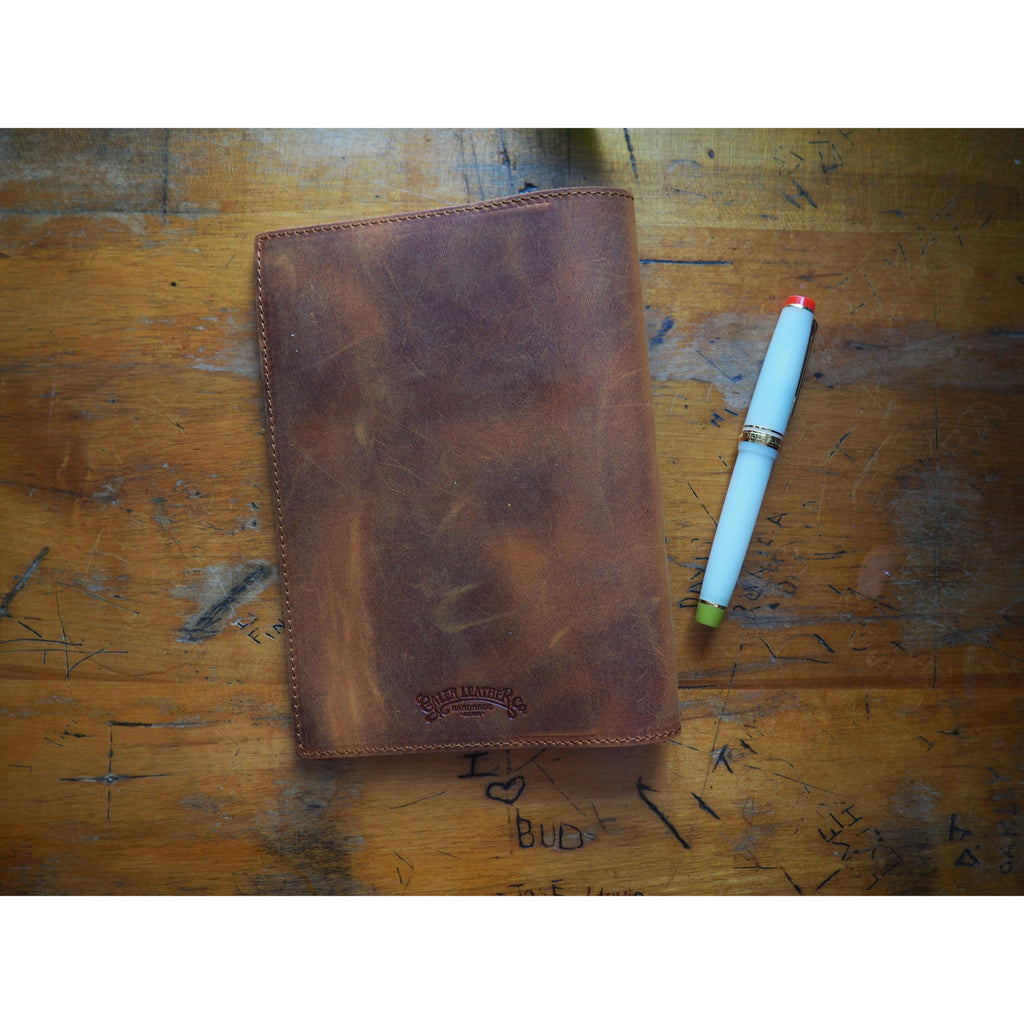 Galen Leather - Leather Slim B6 Notebook / Planner Cover - Crazy Horse Brown