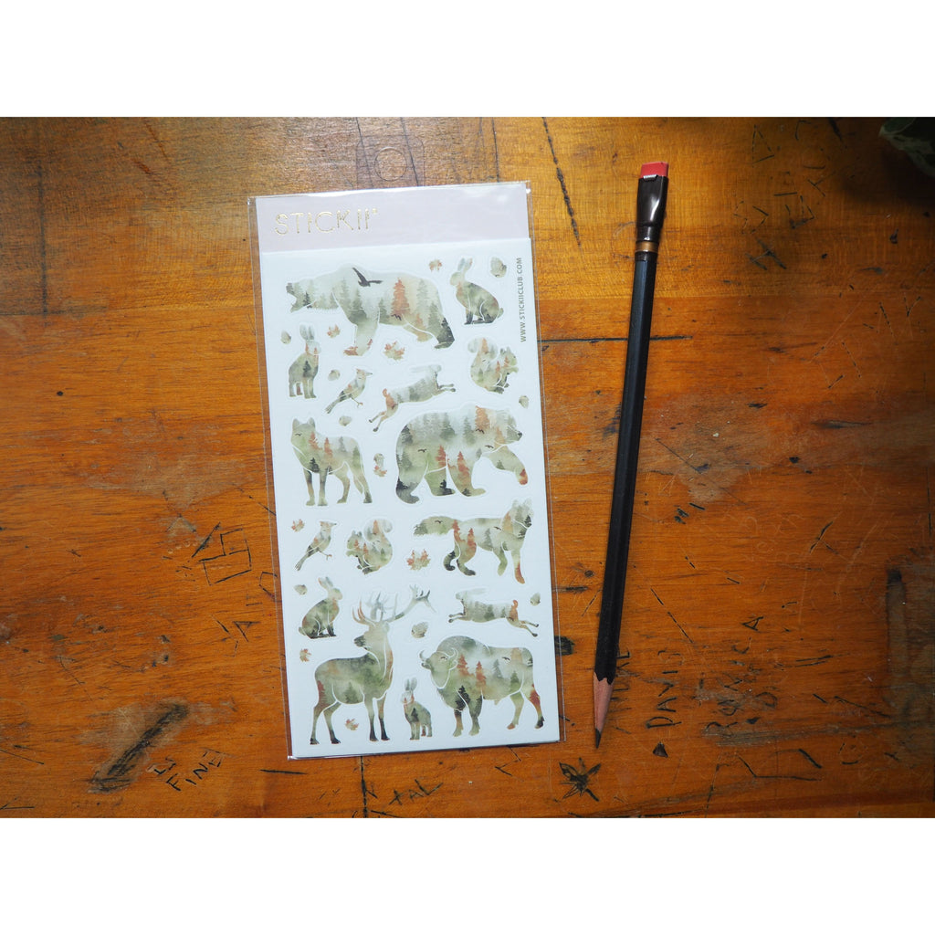 STICKII - Watercolor Wildlife  - 1 Sheet