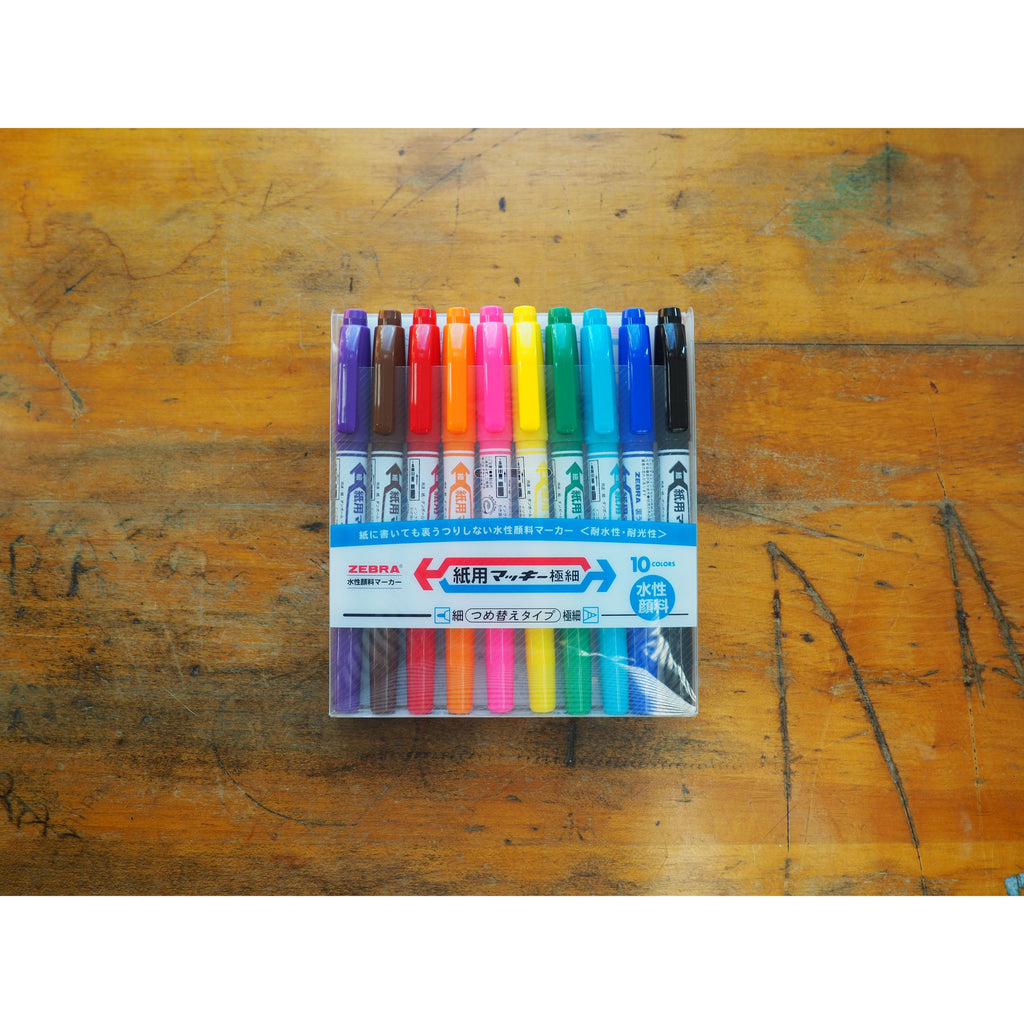 Zebra Dual Tip Extra Fine Markers - 10 Pack