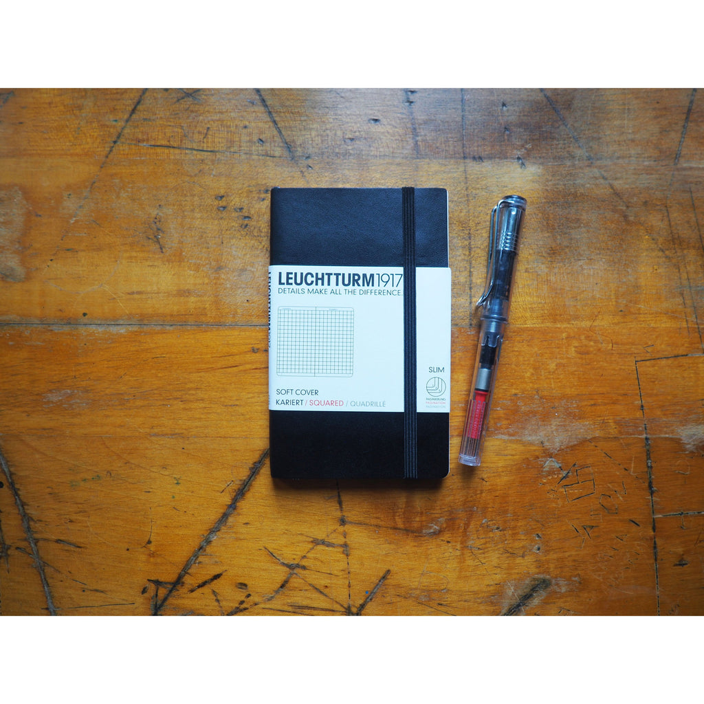 Leuchtturm Softcover A6 Pocket Notebook - Black (Grid)