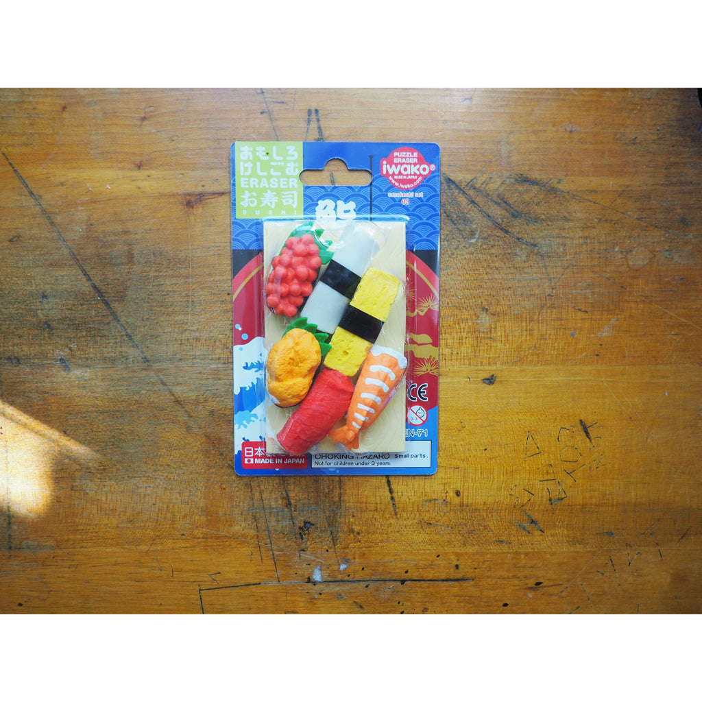 Iwako Japanese Puzzle Eraser - Set of 6 Sushi