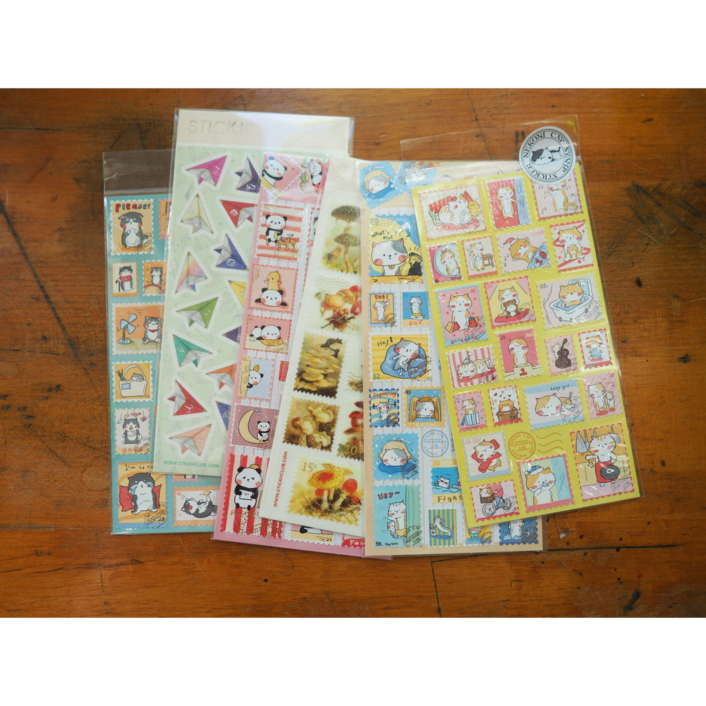 Mystery Sticker Pack- 6 Sheets - Snail Mail and Paper Things