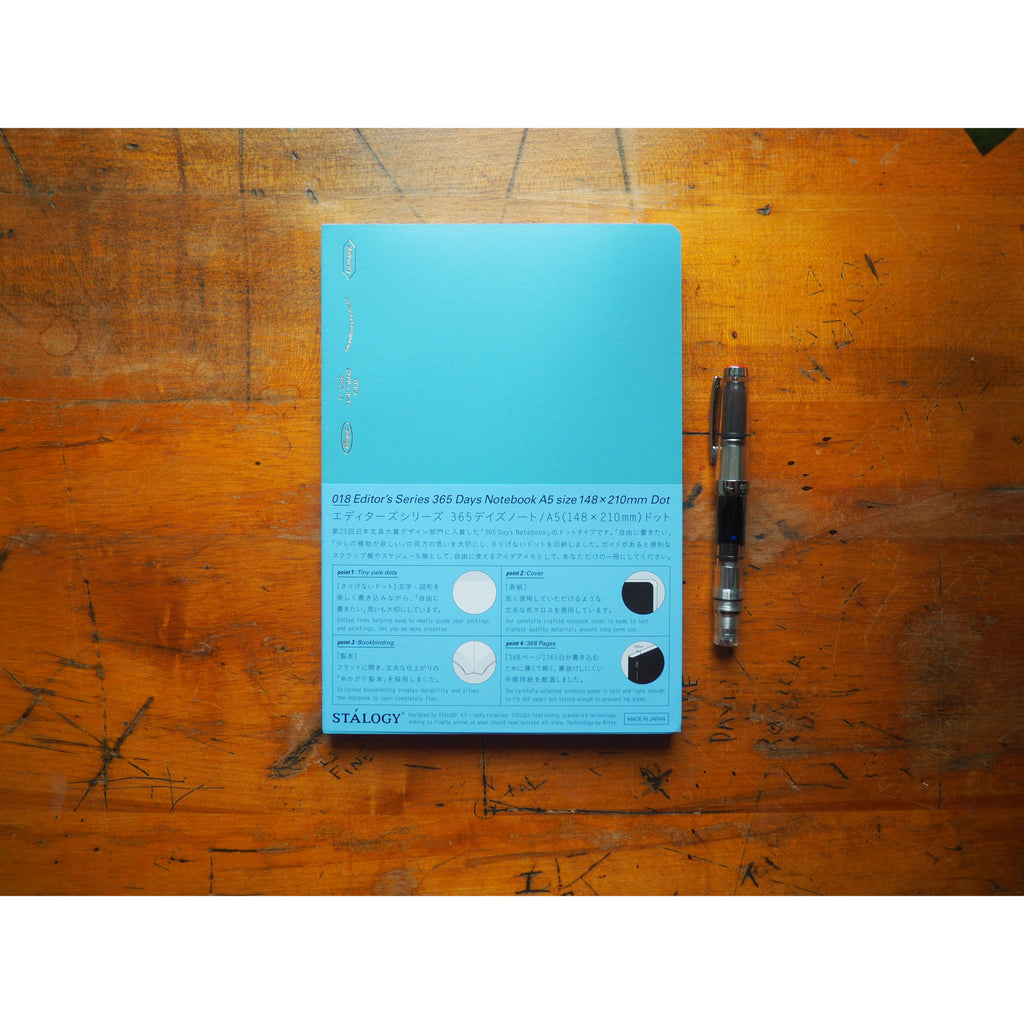 Stalogy 365 Days Notebook - A5 - Blue - Dot