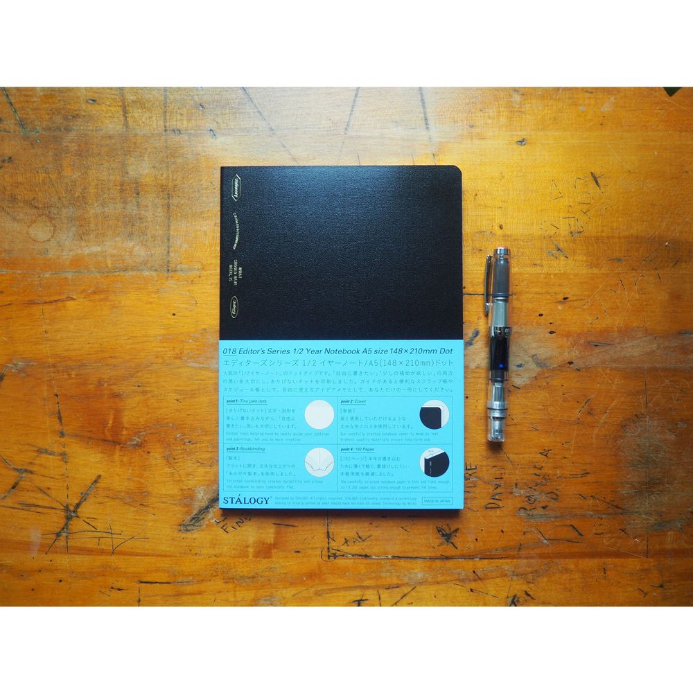 Stalogy 1/2 Year Notebook - A5 - Black - Dot