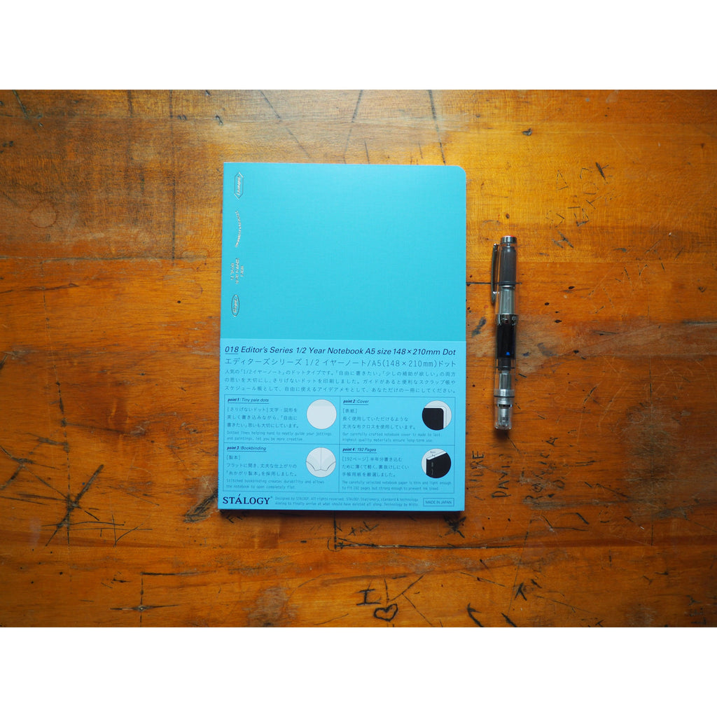 Stalogy 1/2 Year Notebook - A5 - Blue - Dot