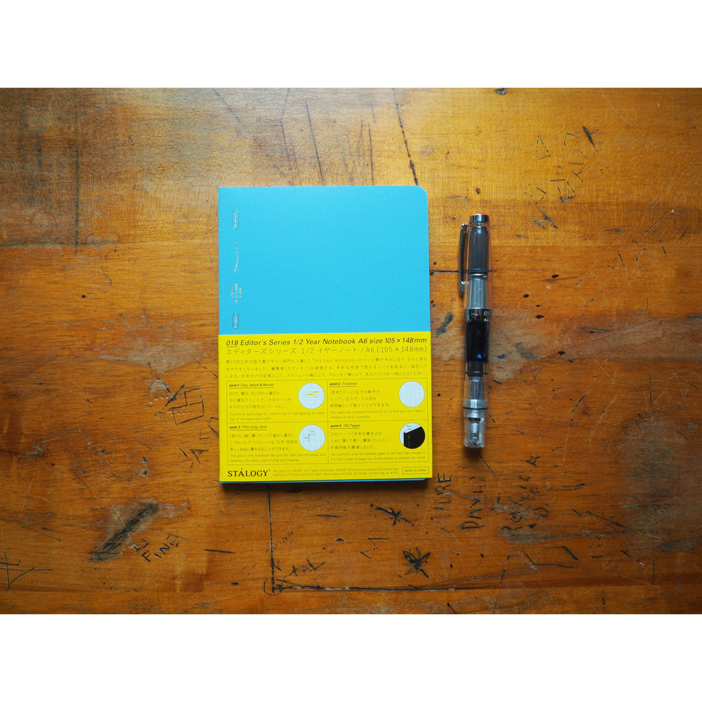 Stalogy 1/2 Year Notebook - A6 - Blue - Graph