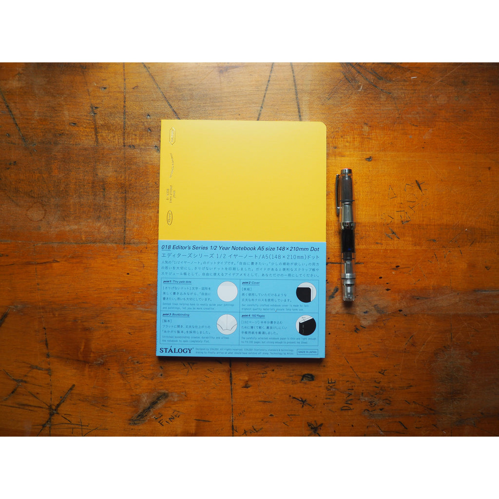 Stalogy 1/2 Year Notebook - A5 - Yellow - Dot