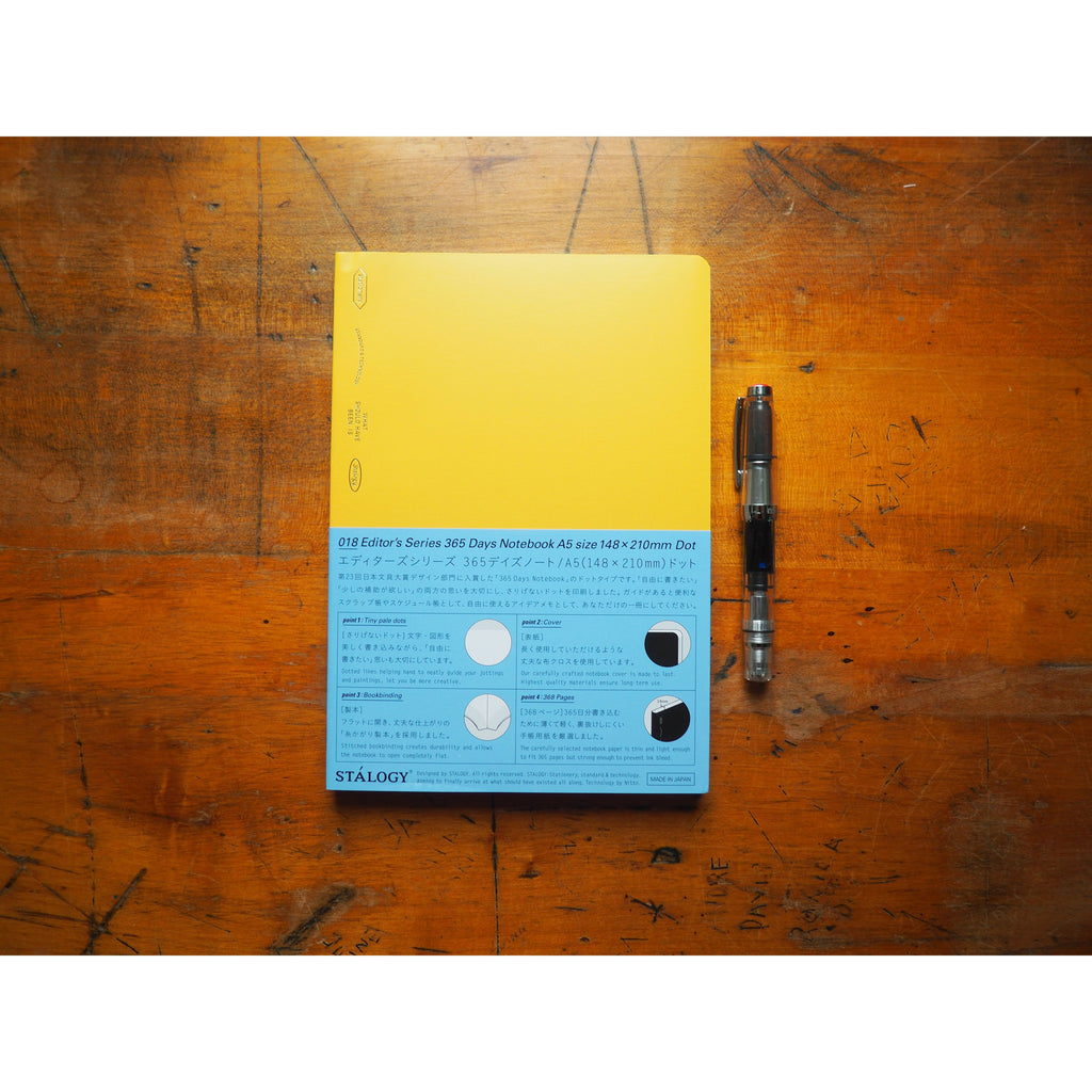 Stalogy 365 Days Notebook - A5 - Yellow - Dot