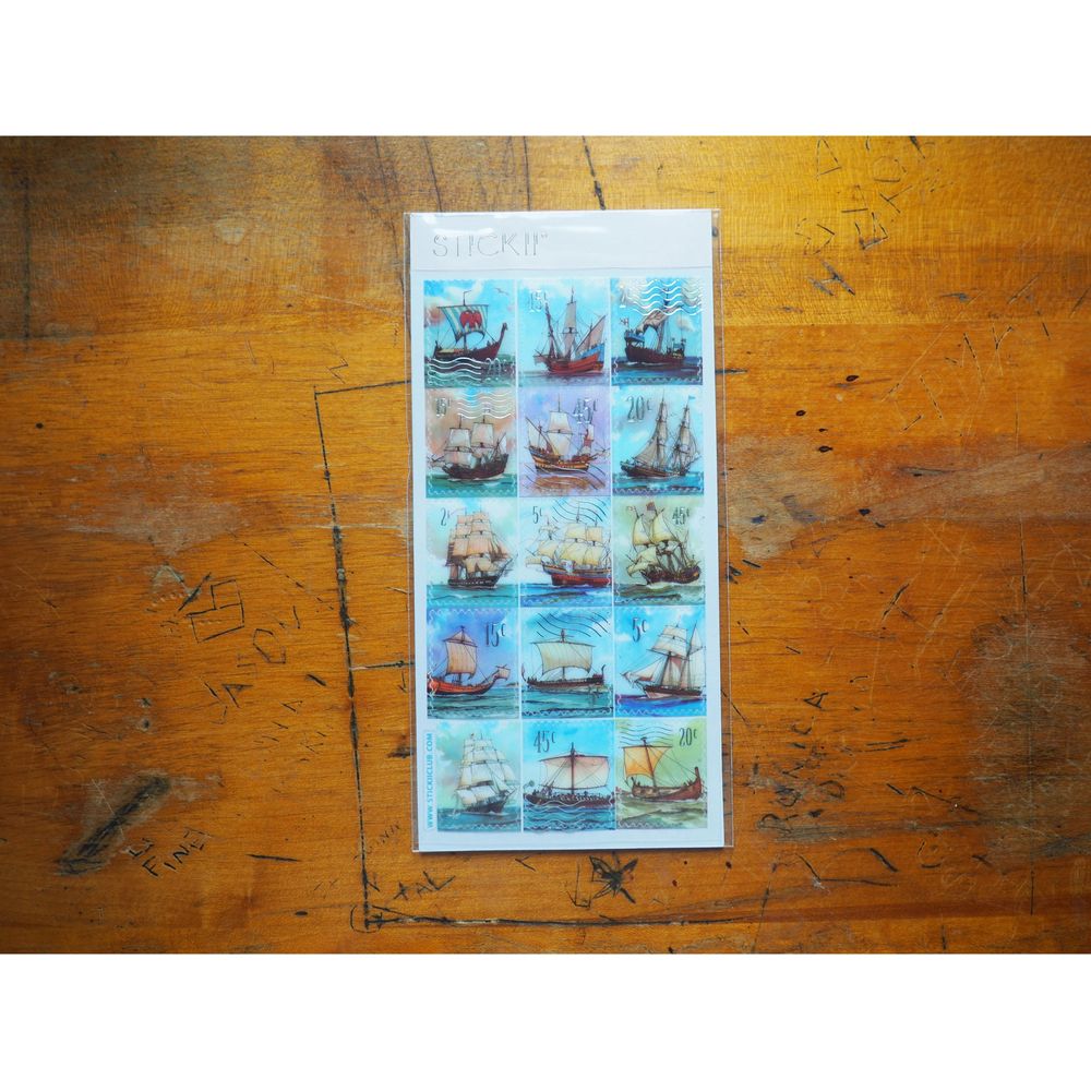 STICKII - Ship Stamps - 1 Sheet