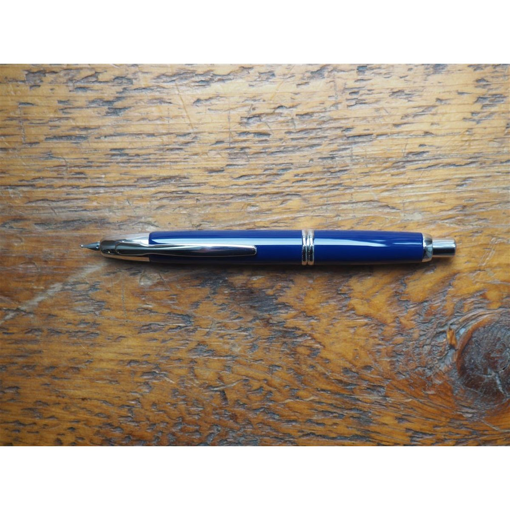 Pilot Vanishing Point Fountain Pen - Blue with Rhodium Trim