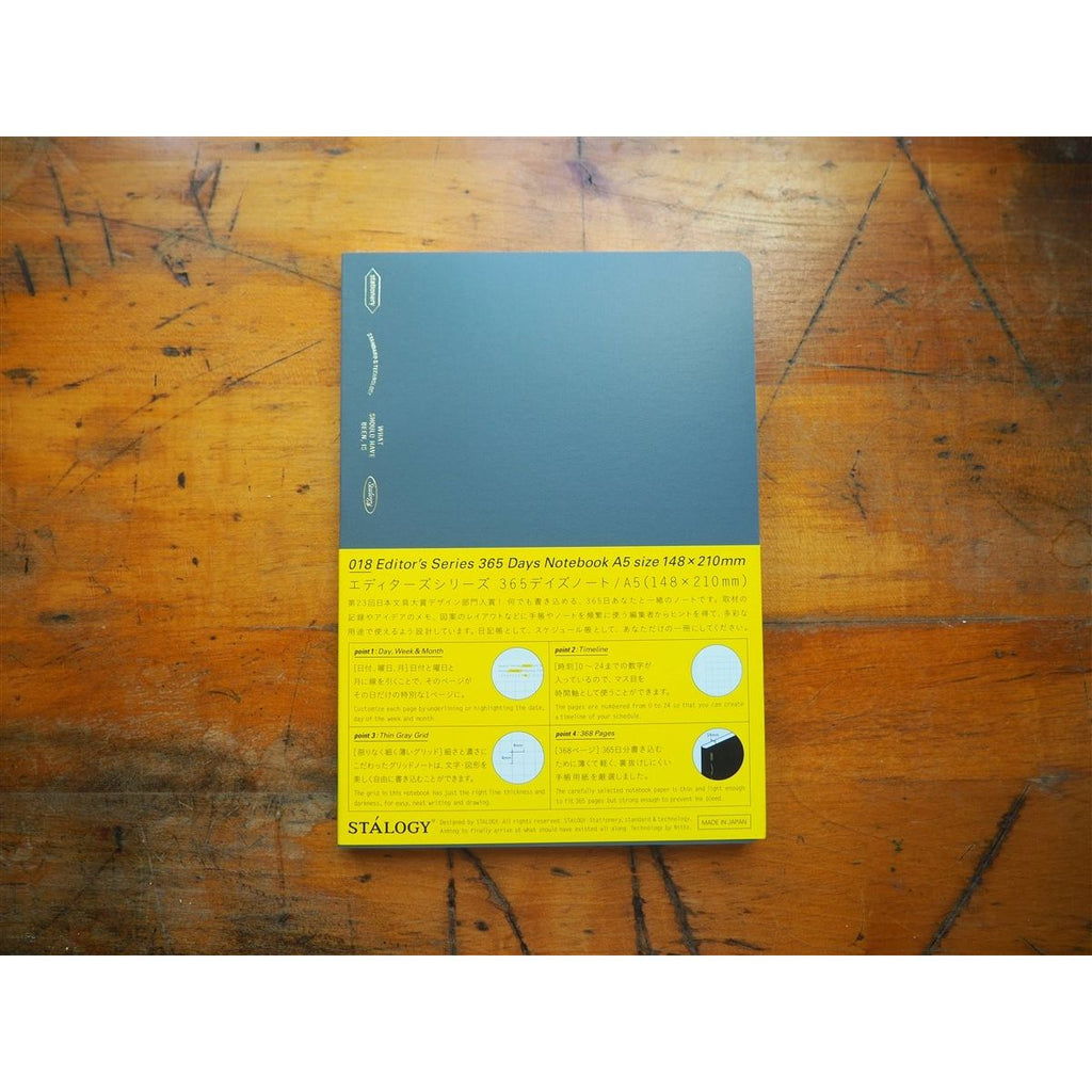 Stalogy 365 Days Notebook - A5 - Dark Gray - Graph