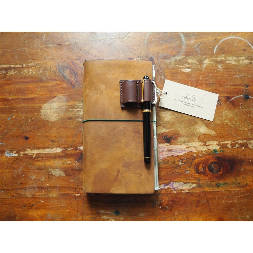 The Superior Labor Leather Clip 2-Pen Holder - Dark Brown