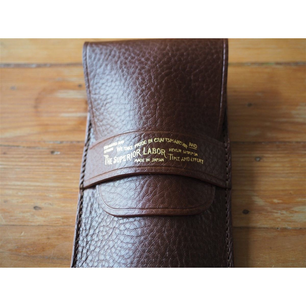 The Superior Labor Leather Flap Pen Holder - Brown