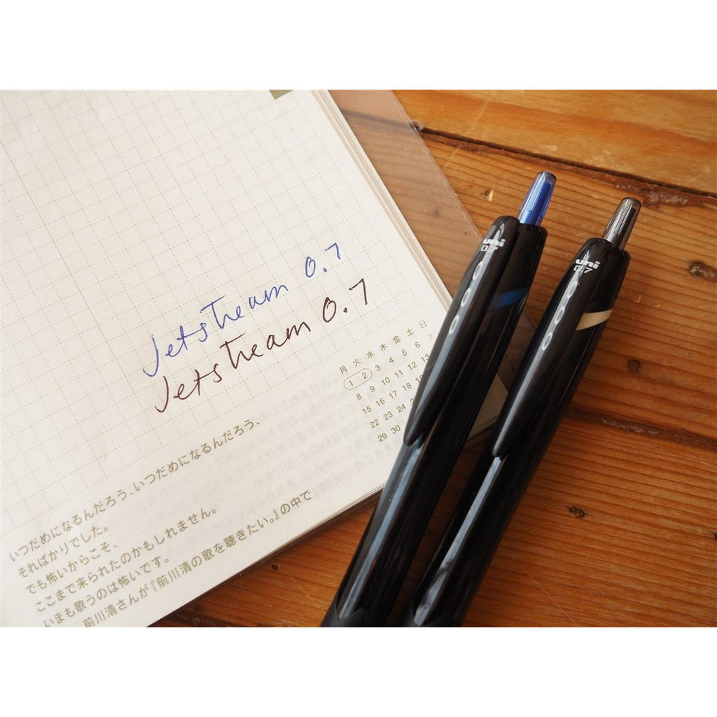 Uni Jetstream 0.7 Ballpoint Pen - Black - Blue Ink
