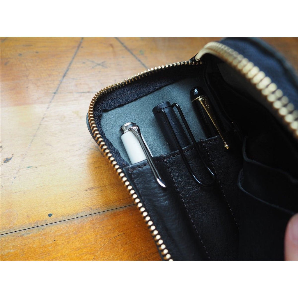 The Superior Labor  Leather Pen and Wallet Case - Black
