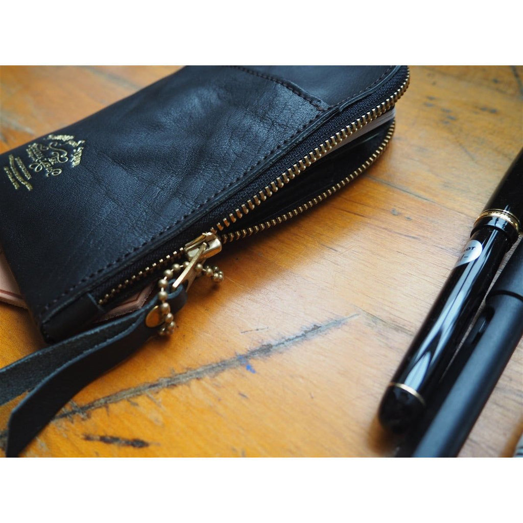 The Superior Labor  Leather Pen and Wallet Case - Black