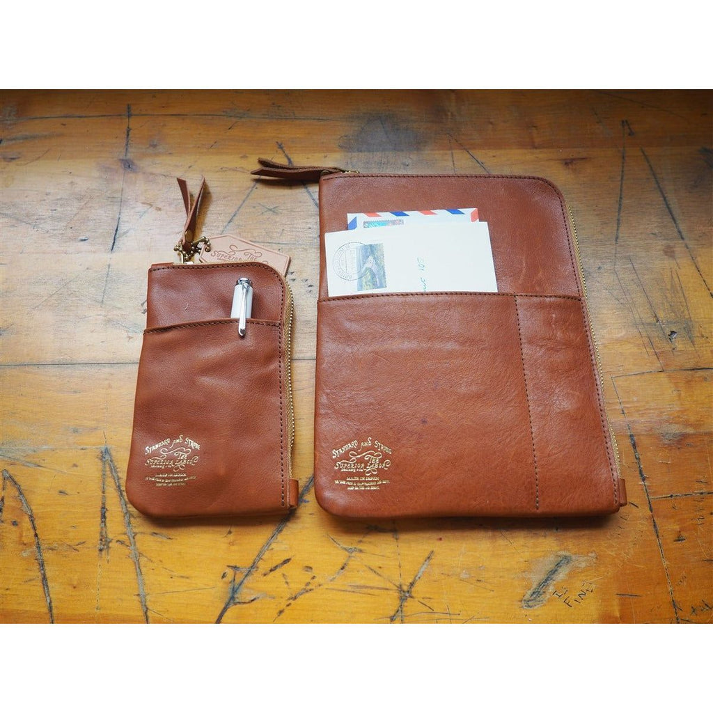 The Superior Labor  Leather Pen and Wallet Case - Light Brown