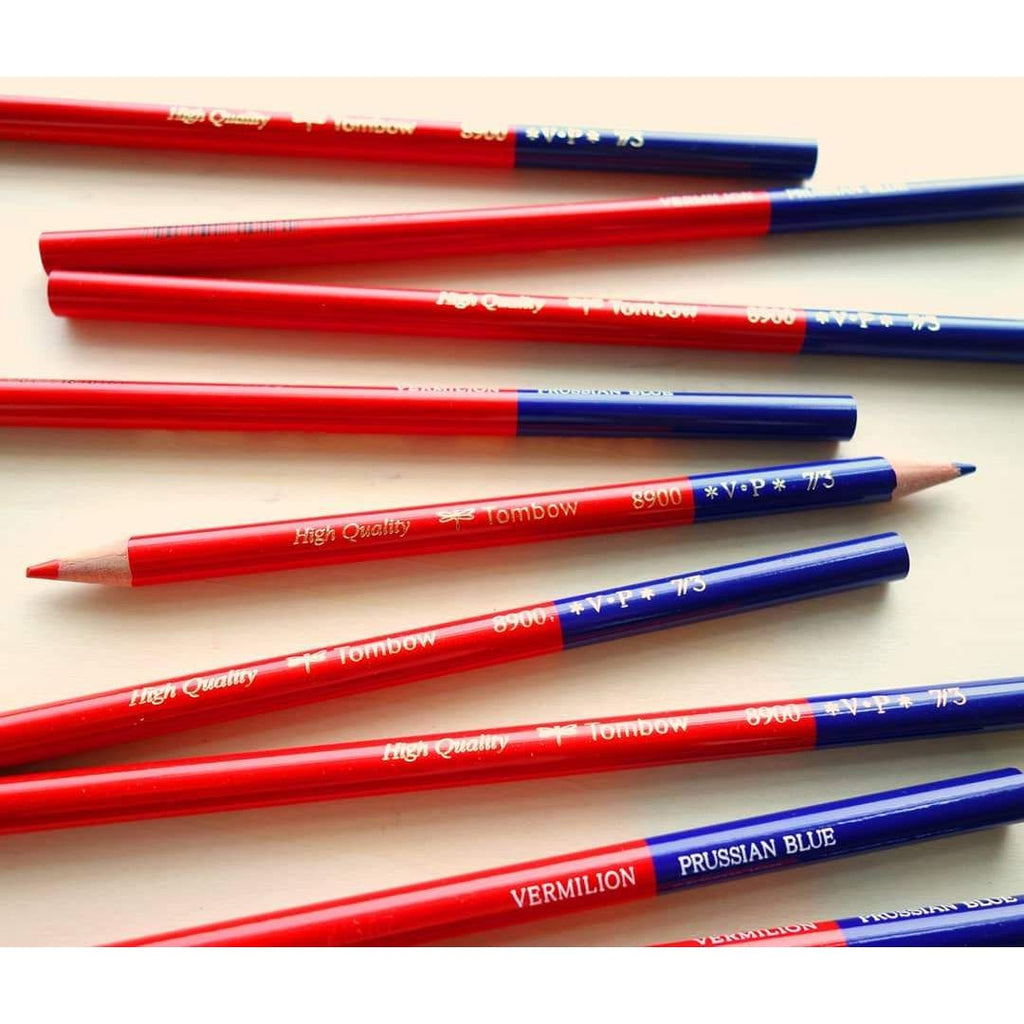 Tombow VP 8900 Vermillion/Prussian Blue Pencil