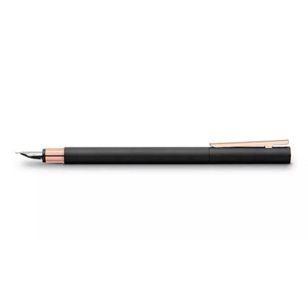 Faber Castell Neo-Slim Fountain Pen - Black Matt - Rose Gold