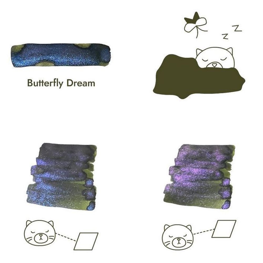 Troublemaker Inks  (60mL) - Fountain Pen Shimmer Inks - Butterfly Dream