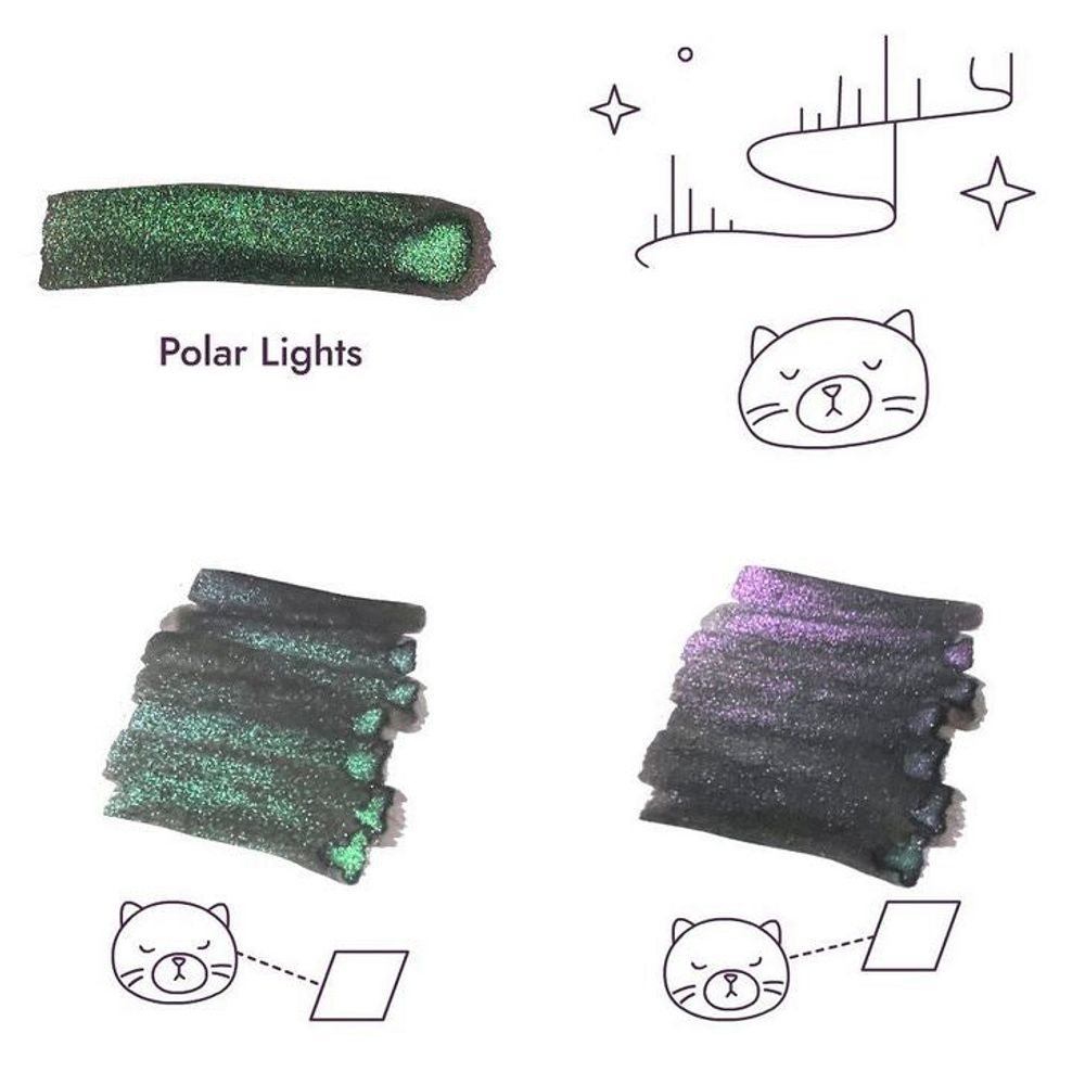 Troublemaker Inks  (60mL) - Fountain Pen Shimmer Inks - Polar Lights