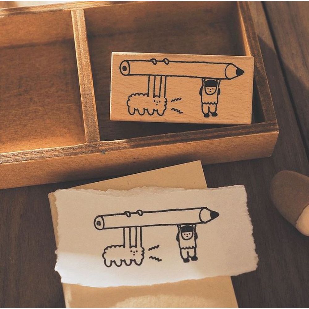 Yohand Studio Wooden Stamp - Writing with Dog Cloud